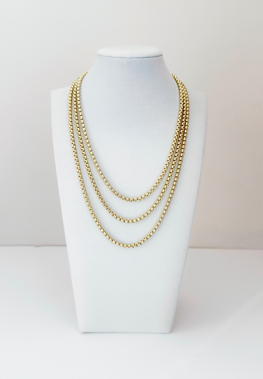 Three layers gold necklace - Esferas