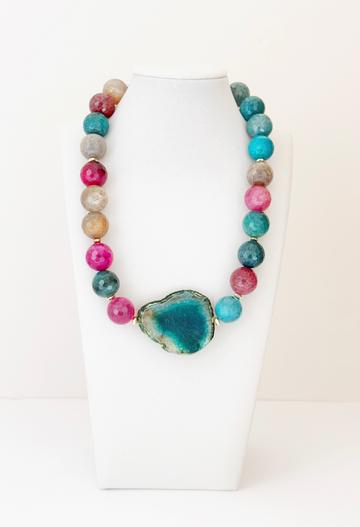 Collar ágata multicolor - Esferas