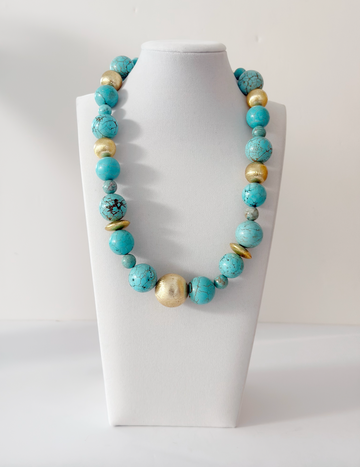 Collar de turquesa y cuentas indias - Esferas