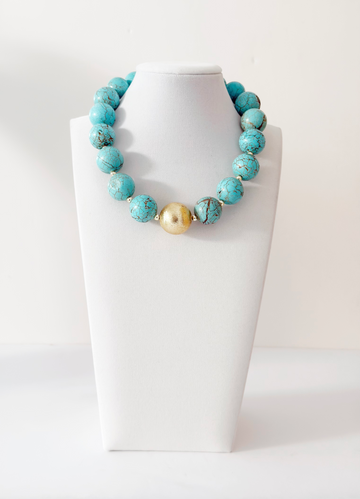 Turquoise and indian bead necklace - Esferas