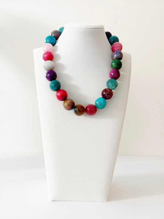 Multicolor agathe necklace - Esferas