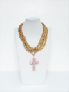 Multi-layer gold tone chain necklace - Esferas