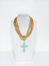 Multi-layer gold tone chain necklace - Esferas