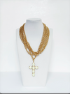 Multi-layer gold tone chain necklace - Esferas