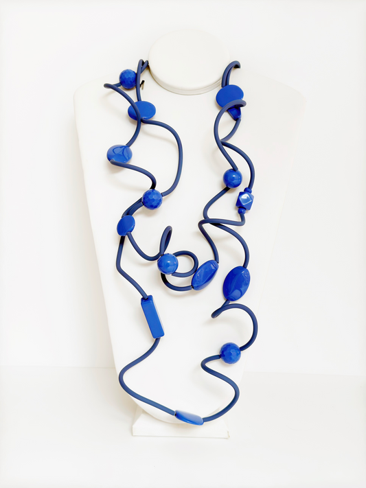 Cobalt Blue PVC Necklace - Marcella Duce