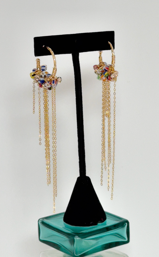 Hanging chains and beads Earrings - Olí