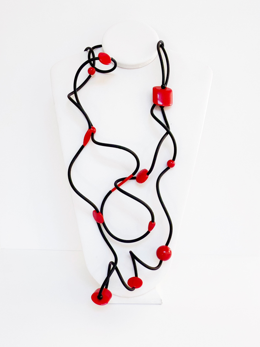 Black PVC Necklace - Marcella Duce