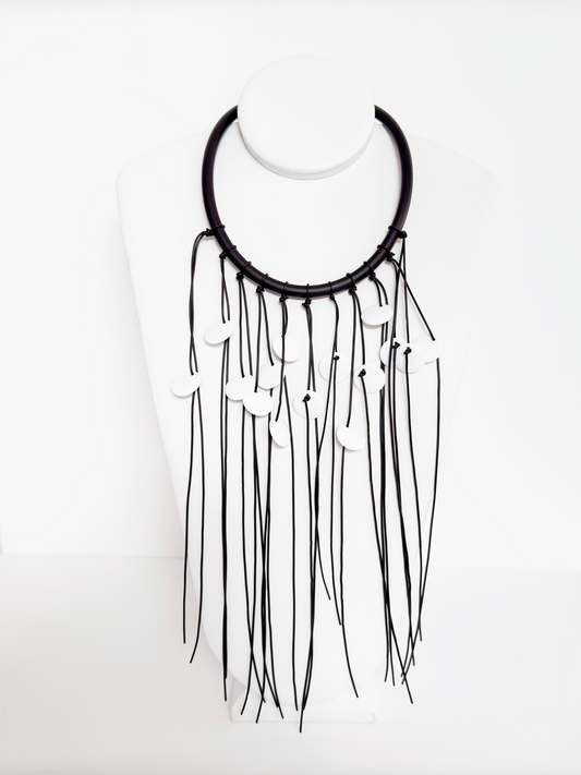 Black Cascade Silicone Necklace - Marcella Duce
