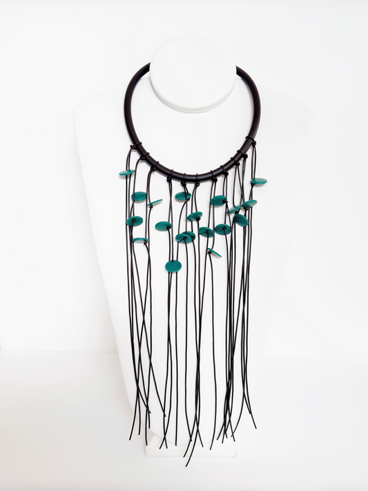 Black Cascade Silicone Necklace - Marcella Duce
