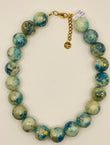 JULIET BLUE JADE NECKLACE WITH GOLD FLAKES