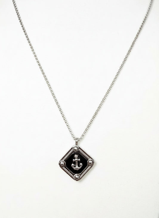 Chain with Square Anchor Charm - Ivoire