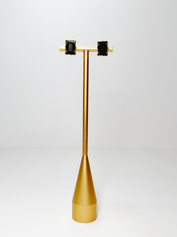 Pendientes rectangulares de ónix negro - Enigma