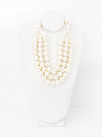 Classic Multi-Strand Pearl Necklace - Cameo