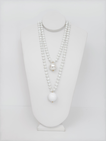 Rondelle Dual Sphere Necklace - Cameo