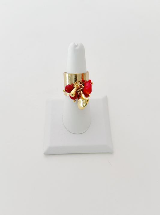 Coral Cluster Heart Ring - Enigma