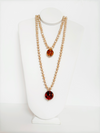 Rondelle Dual Sphere Necklace - Cameo