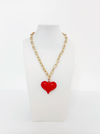 Resin Heart Gold Chain Necklace - Esferas