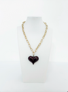 Resin Heart Gold Chain Necklace - Esferas