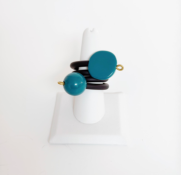 Black PVC Spiral Ring - Marcella Duce