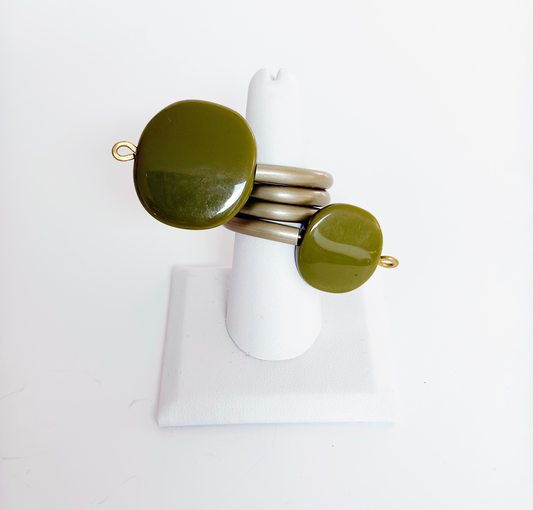 Green PVC Spiral Ring - Marcella Duce