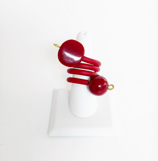 Red PVC Spiral Ring - Marcella Duce