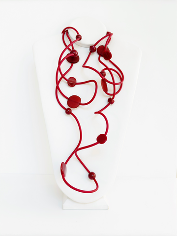 Collar de PVC rojo - Marcella Duce