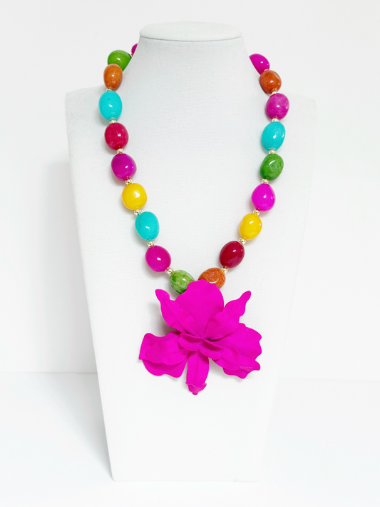 Multi-color Jade Flower Pendant - Esferas