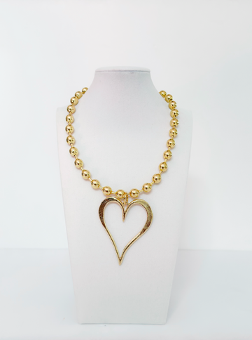 Gold-plated Heart Pendant Necklace - Esferas