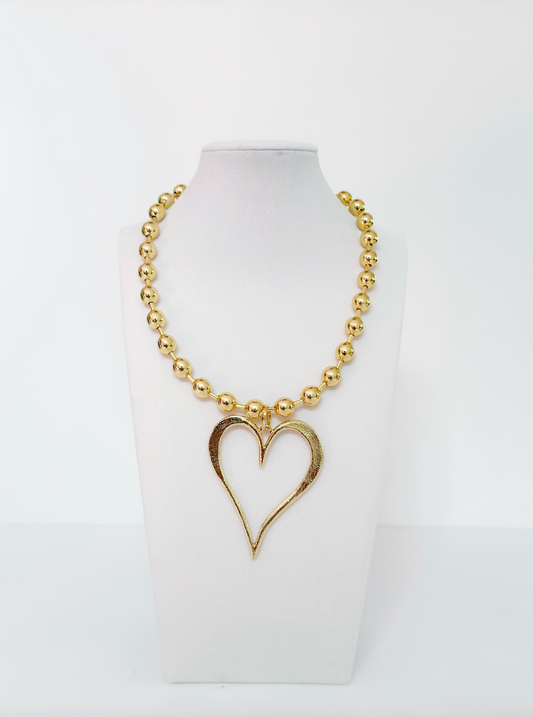 Gold-plated Heart Pendant Necklace - Esferas