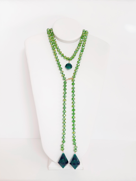 Crystal Lariat Necklace - Cameo