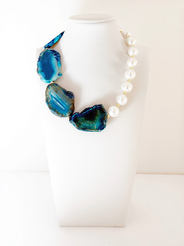 Blue Agate Necklace - Esferas