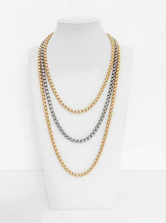 Three Layers Chain Necklace - Esferas