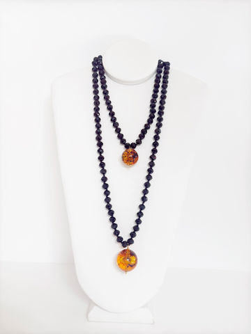 Collar Esfera Doble Rondelle - Camafeo
