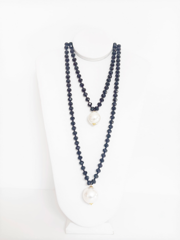 Rondelle Dual Sphere Necklace - Cameo