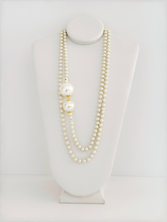 Collar dúo de perlas clásico - Camafeo