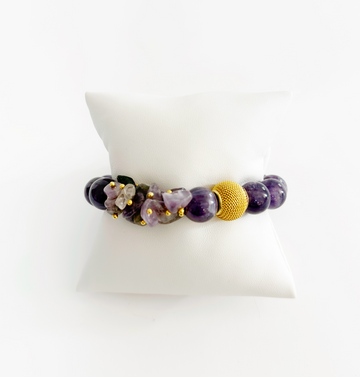 Amethyst Bracelet with Gold Accents – Enigma