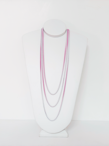 Endless White and Pink Shadows Chain Necklace - Esferas
