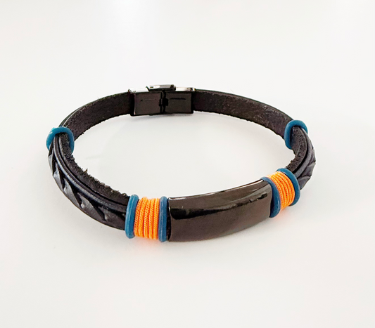 Stainless Steel & Genuine Leather Bracelet – Ivoire