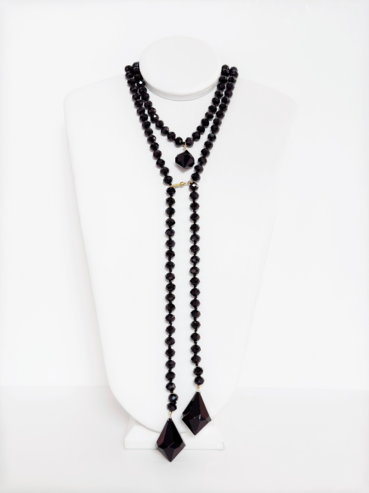 Crystal Lariat Necklace - Cameo