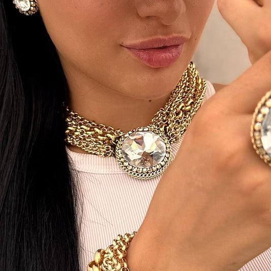 Cristallo Royale Statement Necklace - Bijoux Espresso