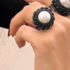 Noir Perla Statement Ring - Bijoux Espresso