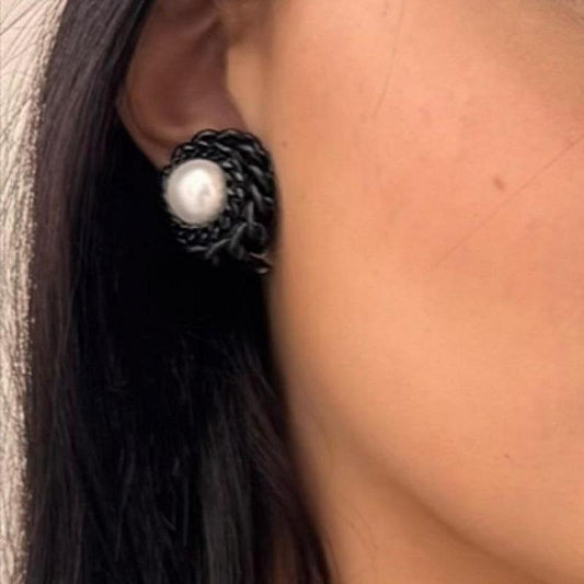 Noir Perla Earrings - Bijoux Espresso