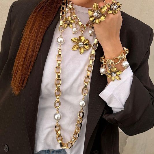 Perla Catena Long Necklace - Bijoux Espresso
