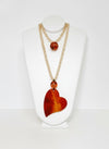 Rondelle Heart Necklace - Cameo