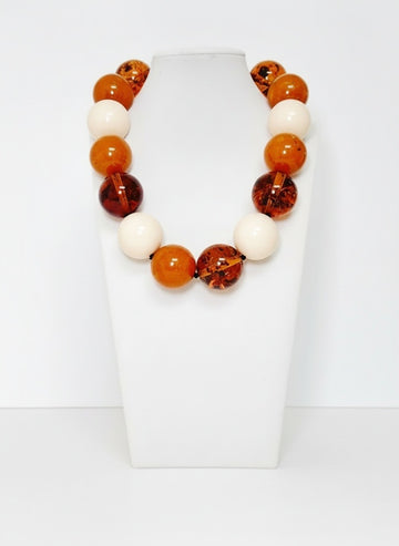 Beads Chunky Necklace - Cameo