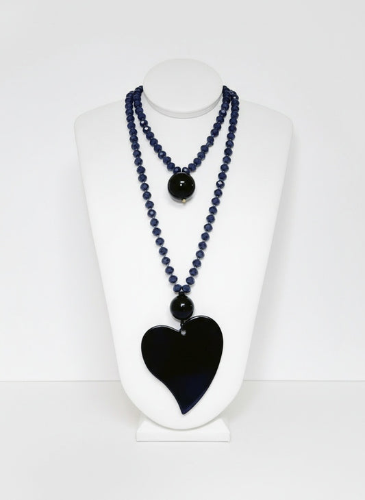 Rondelle Heart Necklace - Cameo