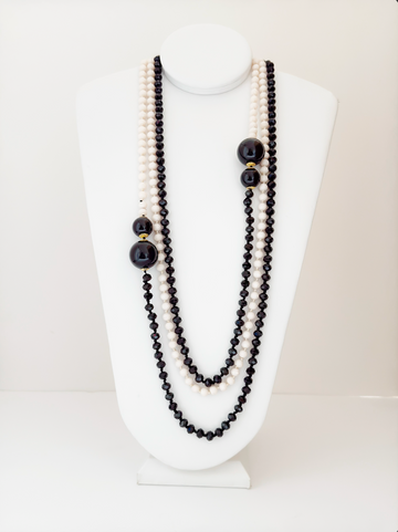 Rondelle Beaded Necklace - Cameo