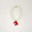 CANGREJO ROJO CON BEADS BLANCOS GRANDES