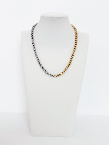 Milano Dual Tone Chain Necklace - Emilia Kipper