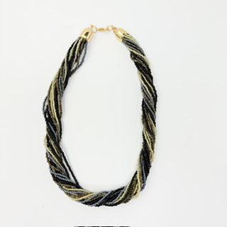 COLLAR CANUTILLOS NEGROS, DORADOS, PLATEADOS